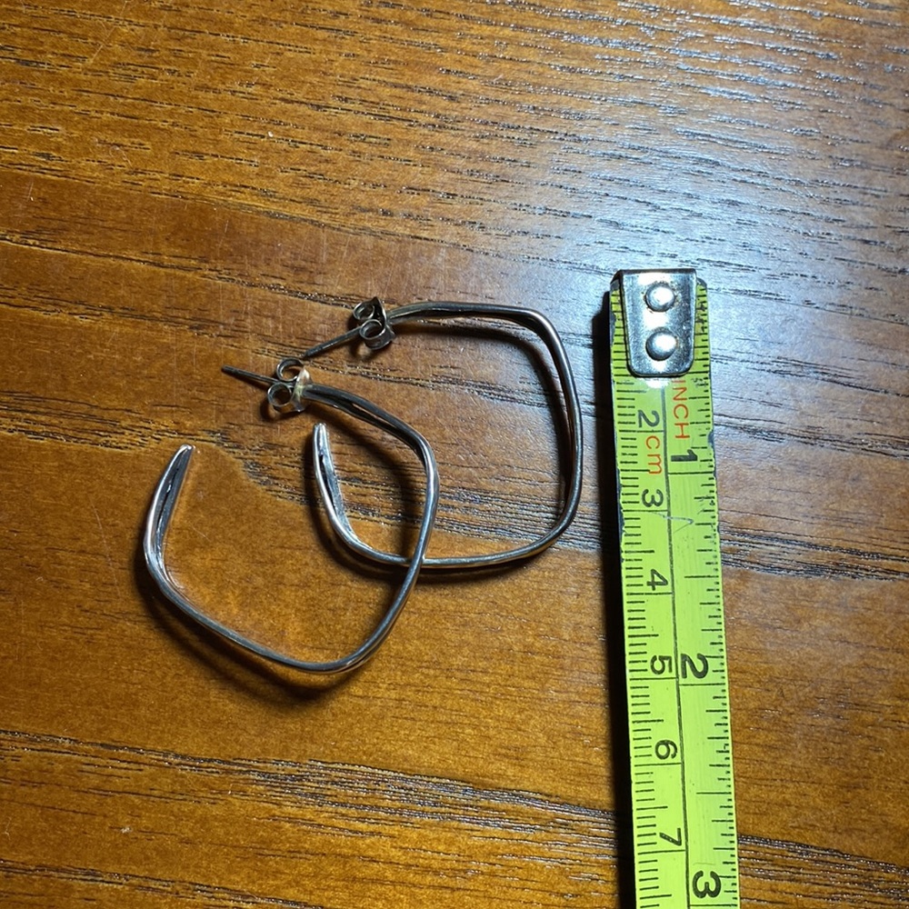 Silpada sterling silver post hoop earrings - Picture 3 of 3